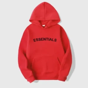 Fear Of God Essentials Red Hoodie